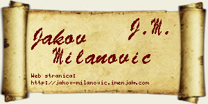 Jakov Milanović vizit kartica